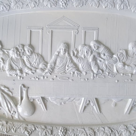 Vintage Ajax Last Supper Painted Brass Wall Hanging Easter Made in Japan - Picture 4 of 11